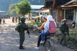 Militares hacen presencia en El Plateado, Cauca.