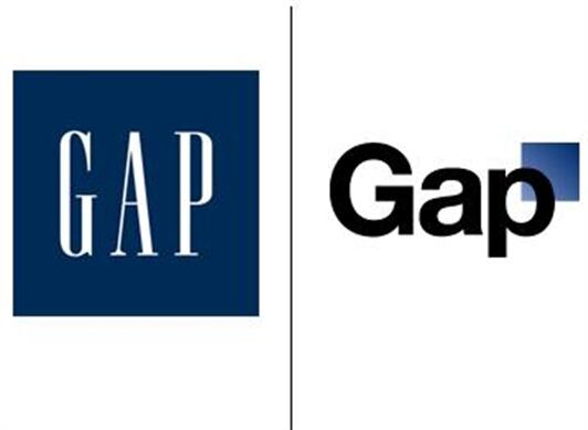 A la izquierda, el clásico logotipo de GAP. A la derecha, el que no le gustó a sus seguidores.