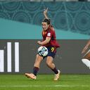 Mariona Caldentey (8) de España en acción contra Martha Tembo (13) de Zambia durante el partido del Grupo C de la Copa Mundial Femenina de la FIFA Australia y Nueva Zelanda 2023 entre España y Zambia en Eden Park en Auckland, Nueva Zelanda el 26 de julio de 2023. Foto: Getty Images