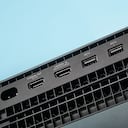Detail of the ports on a Microsoft Xbox One X home console, taken on October January 19, 2018. (Photo by Neil Godwin/T3 Magazine/Future via Getty Images)