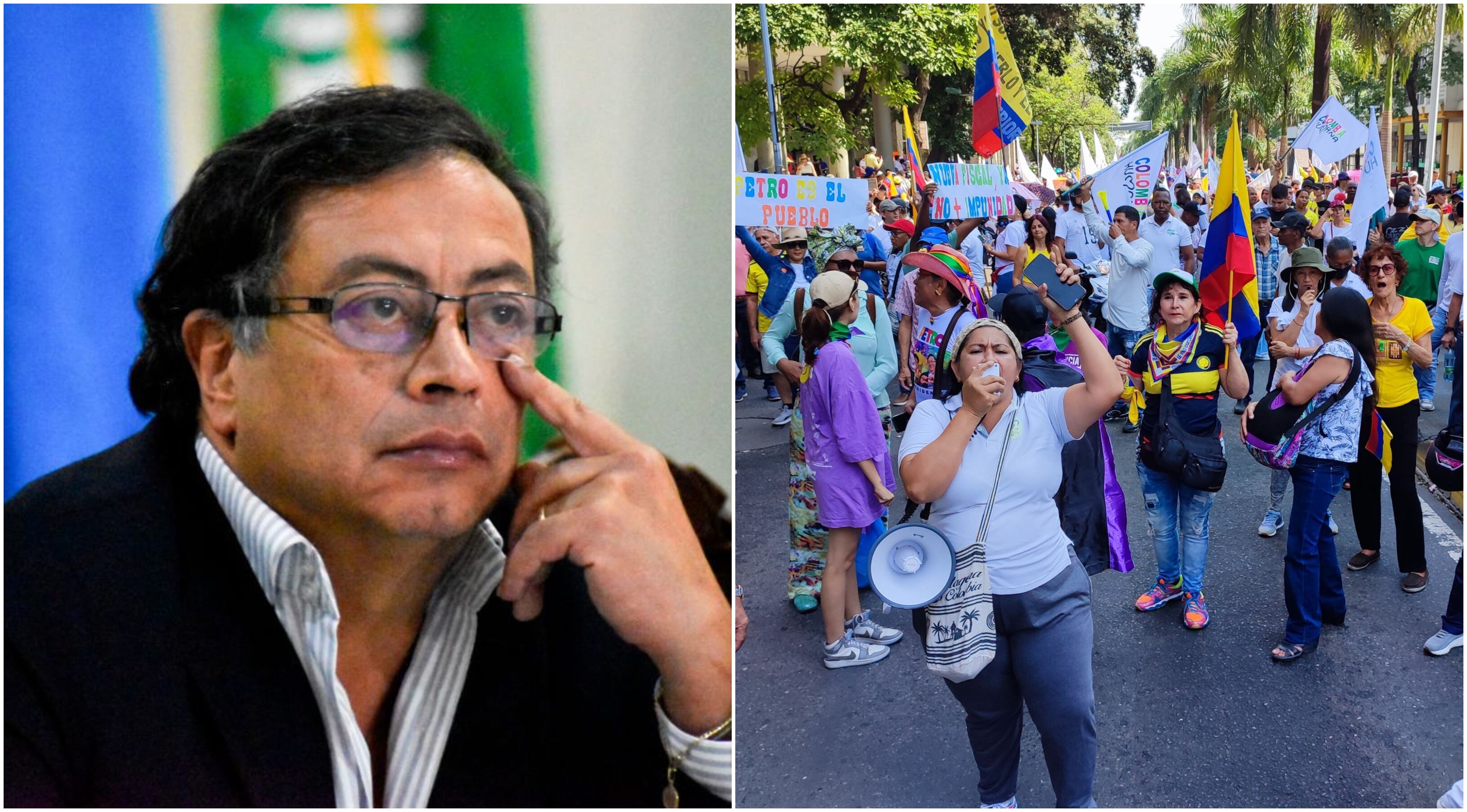 Presidente Gustavo Petro y marchas