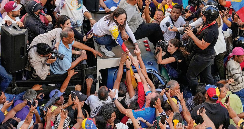 María Corina Machado salió de la clandestinidad a acompañar al pueblo.