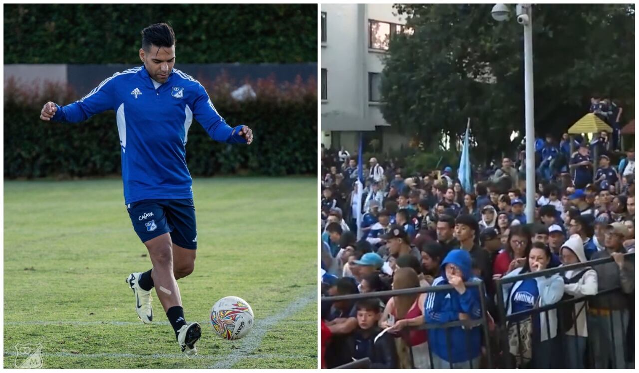 Cientos de hinchas esperan por Falcao a las afueras del hotel de concentración de Millonarios.