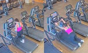 Mujer se quedó sin pantalones usando caminadora.