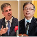 El ministro de Relaciones Exteriores de Israel, Eli Cohen, y el presidente de Colombia, Gustavo Petro.