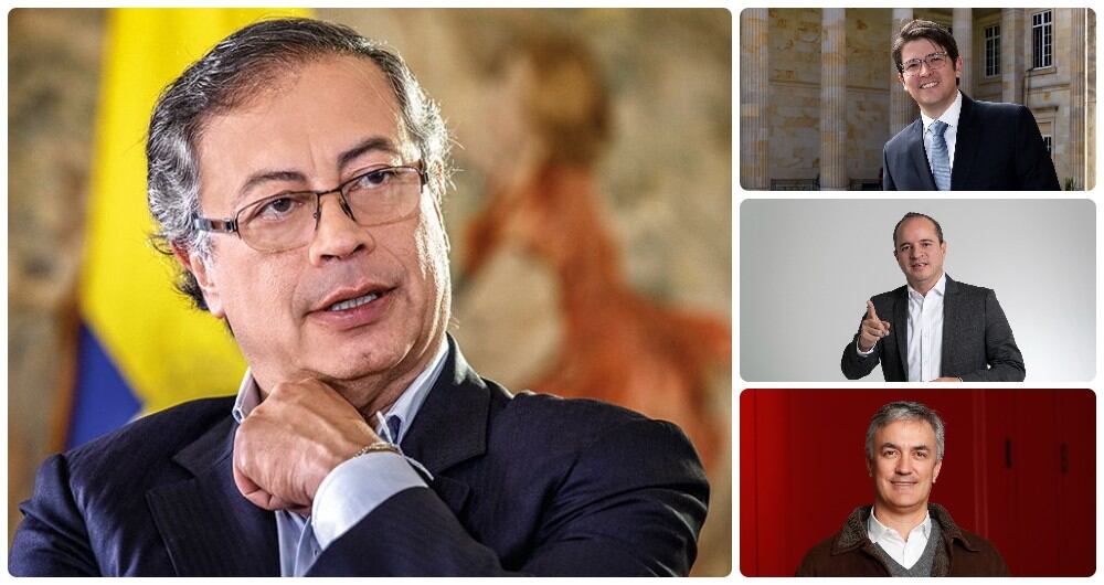 Gustavo Petro, Miguel Uribe, Juan Espinal y Christian Garcés.