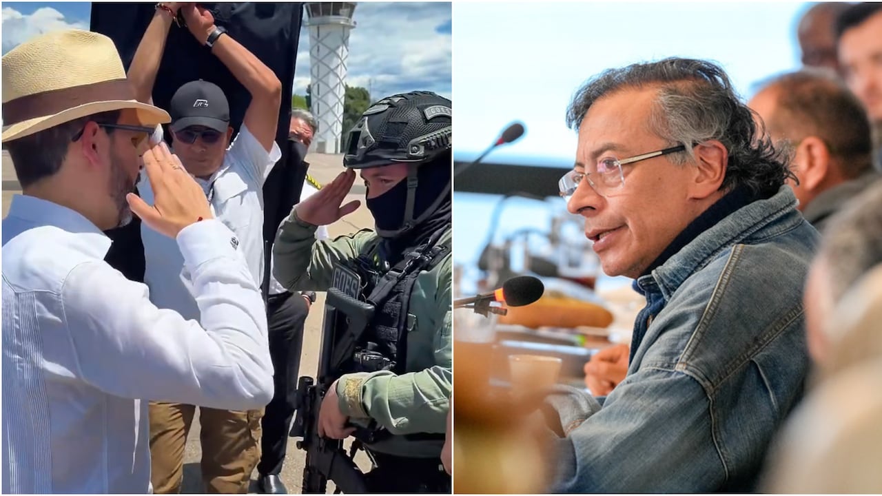 Gustavo Petro no ocultó su molestia por el saludo que uniformados le hacen al presidente electo Abelardo De La Espriella.