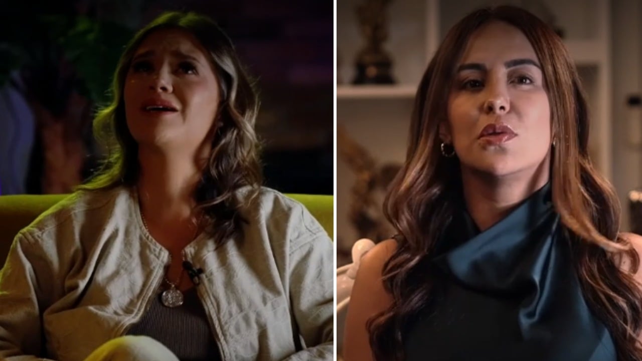 Sonia Restrepo y Lina Jiménez, esposa y hermana de Yeison Jiménez, respectivamente.