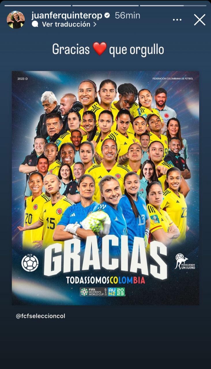 Juan Fernando Quintero agradeció a la selección Colombia