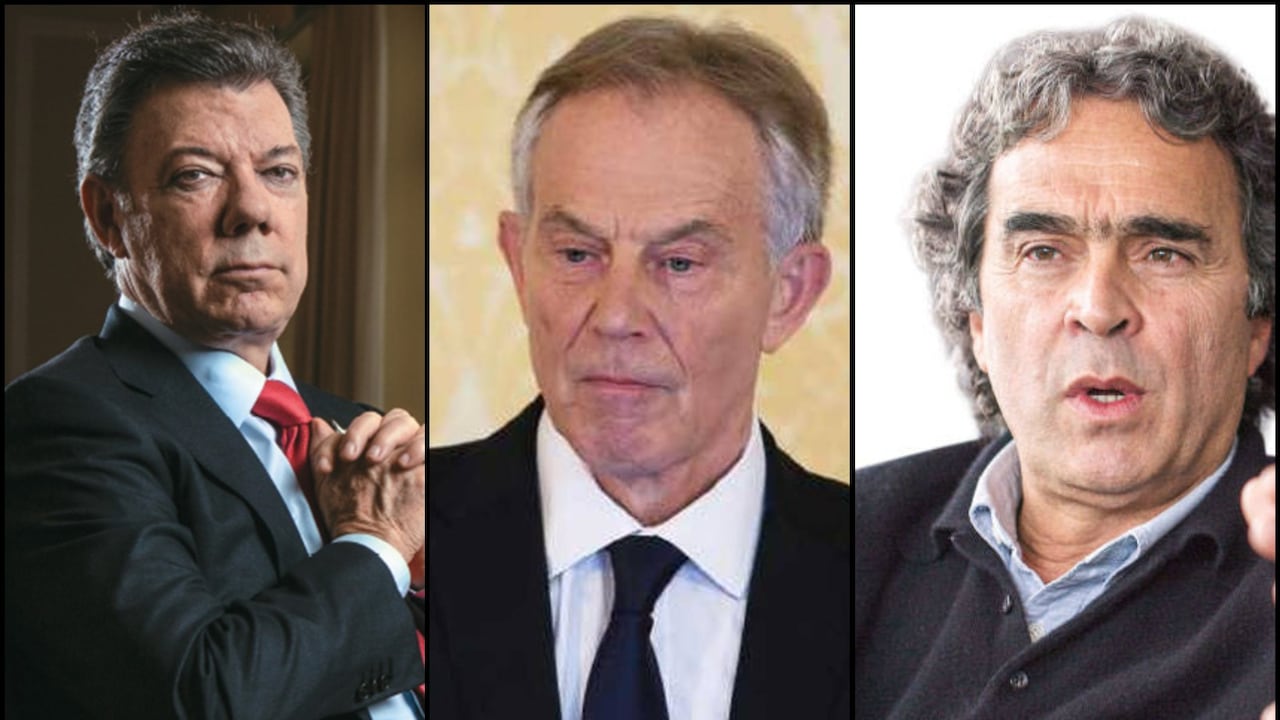 Juan Manuel Santos, Tony Blair y Sergio Fajardo.