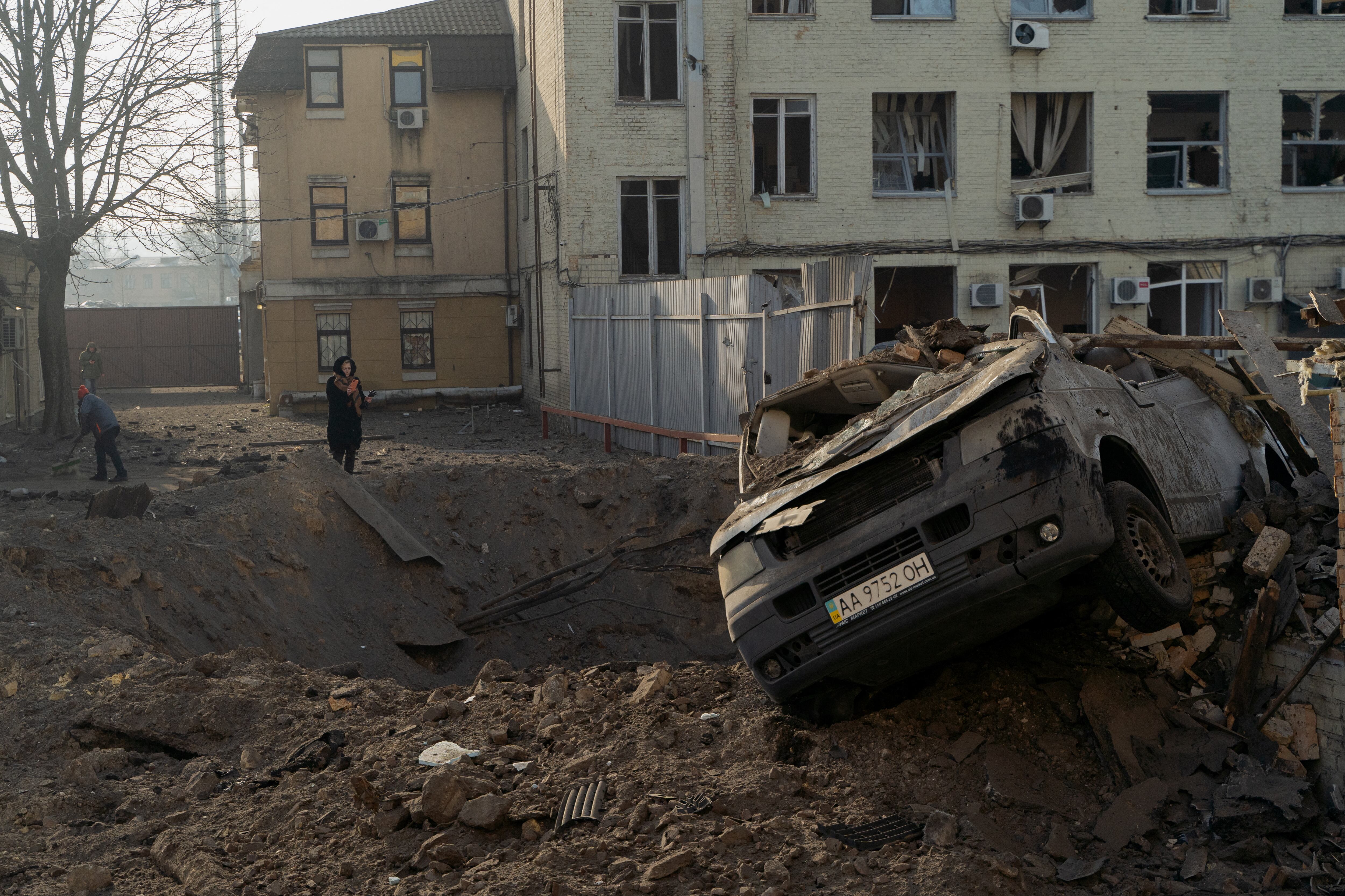 Bombardeo en Kiev el 11 febrero.