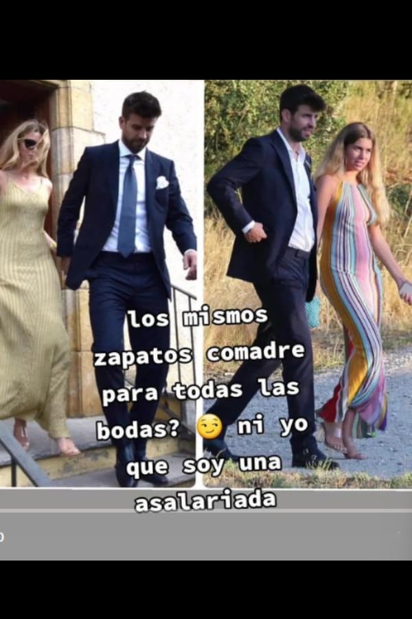 La joven fue criticada por su calzado en la boda de su cuñado, Marc Piqué.