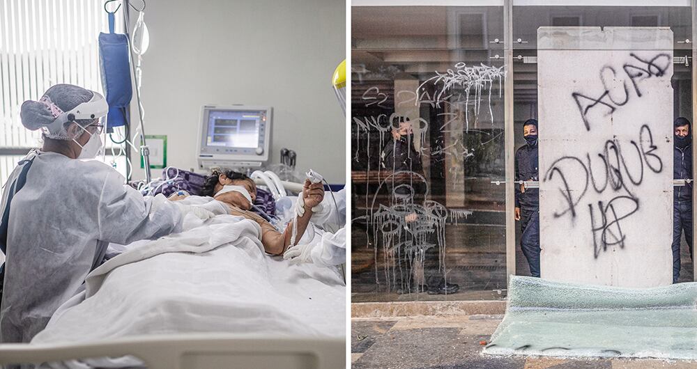 Las marchas de protesta coinciden con el tercer pico de la pandemia, el más letal para los colombianos, y con el sistema de salud a punto del colapso.