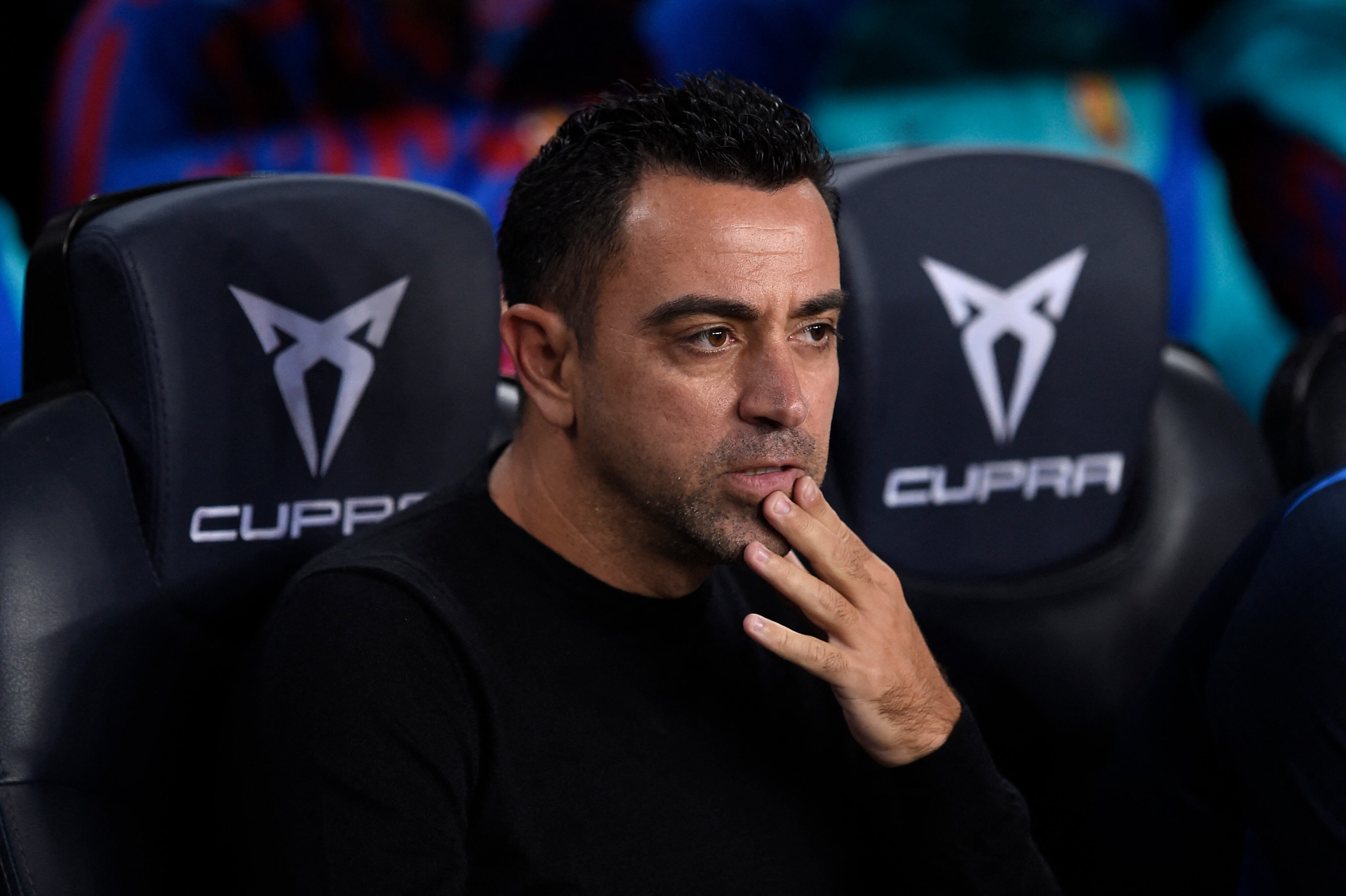 Barcelona's Spanish coach Xavi is pictured before the Spanish League football match between Barcelona FC and RC Celta de Vigo at the Camp Nou stadium in Barcelona on October 9, 2022. (Photo by Josep LAGO / AFP)