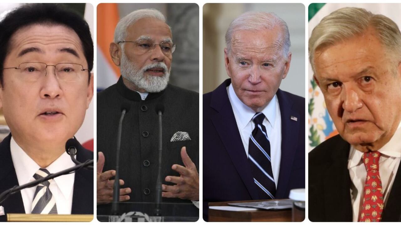 Presidentes de Japón, India, Estados Unidos y México