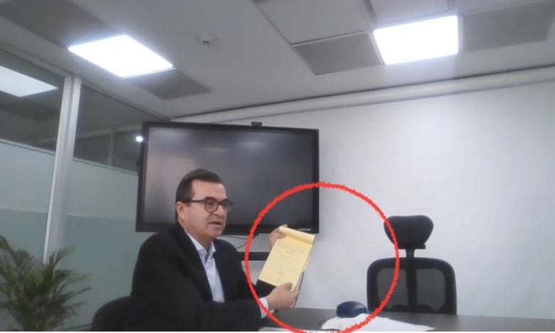 El exdirector de la UNGRD, Olmedo López, en la declaración ante la Fiscalía por el escándalo de corrupción en la entidad.