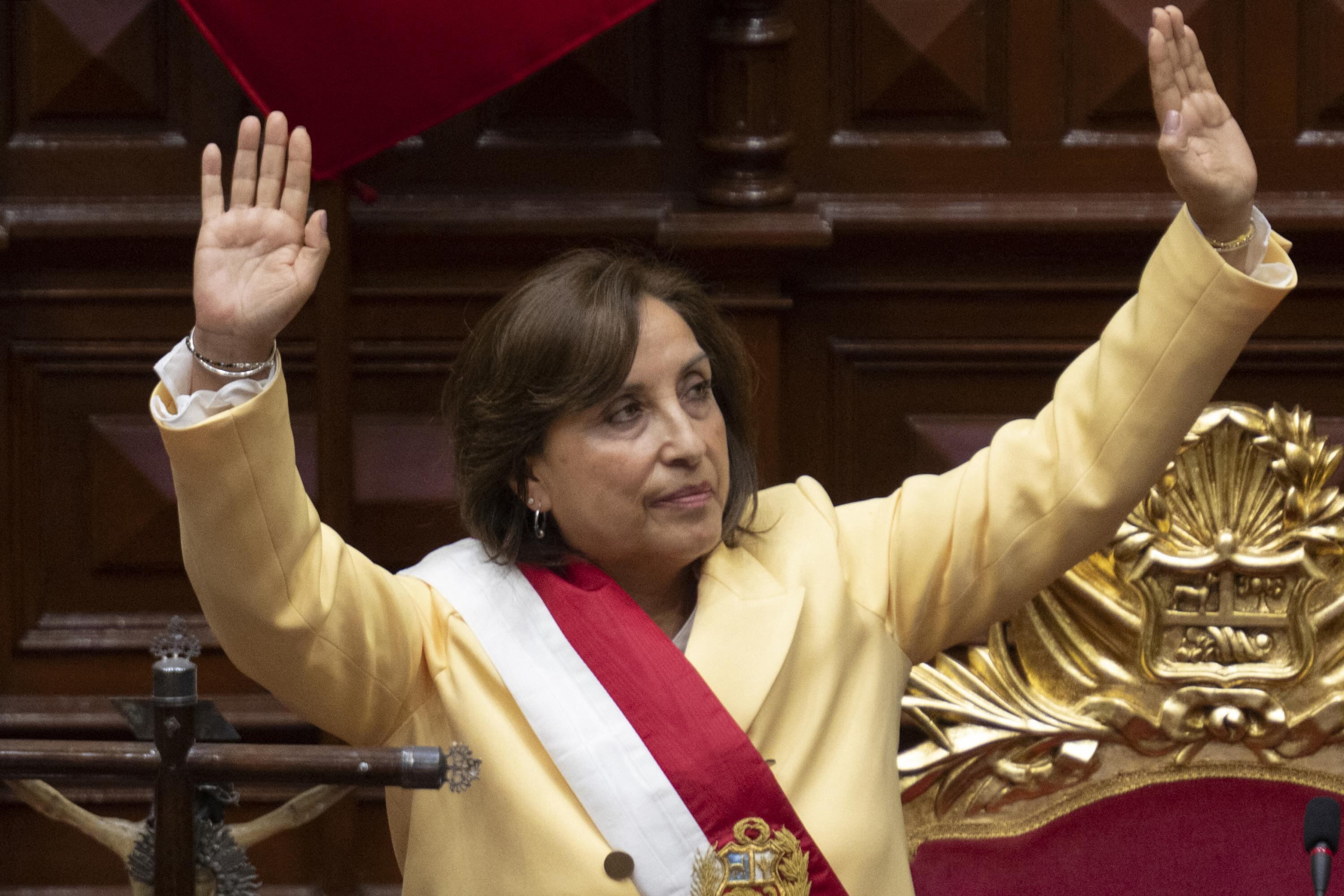 Dina Boluarte, presidenta constitucional de Perú.