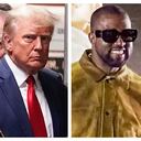 De izquierda a derecha: Antonio García, comandante del ELN, Donald Trump, expresidente de EE.UU., Kanye West, cantante.
