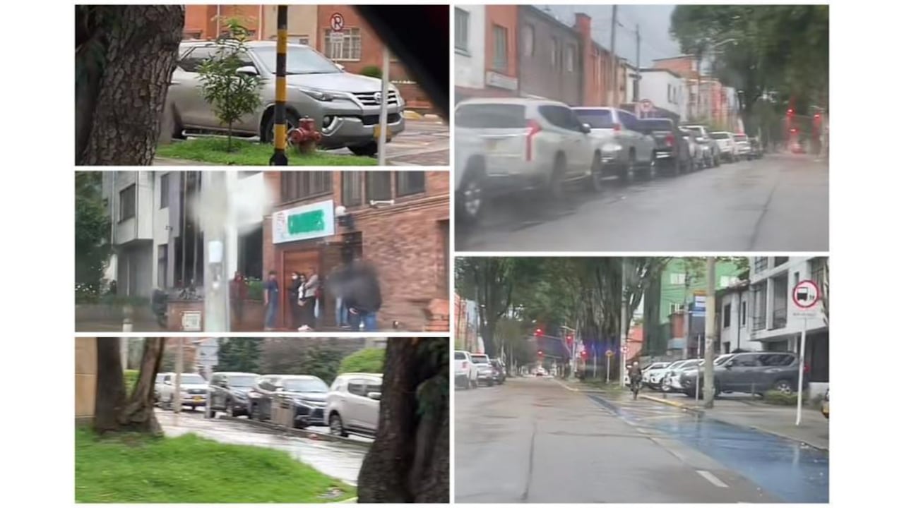 Camionetas cerca a la sede partido Comunes de las Farc