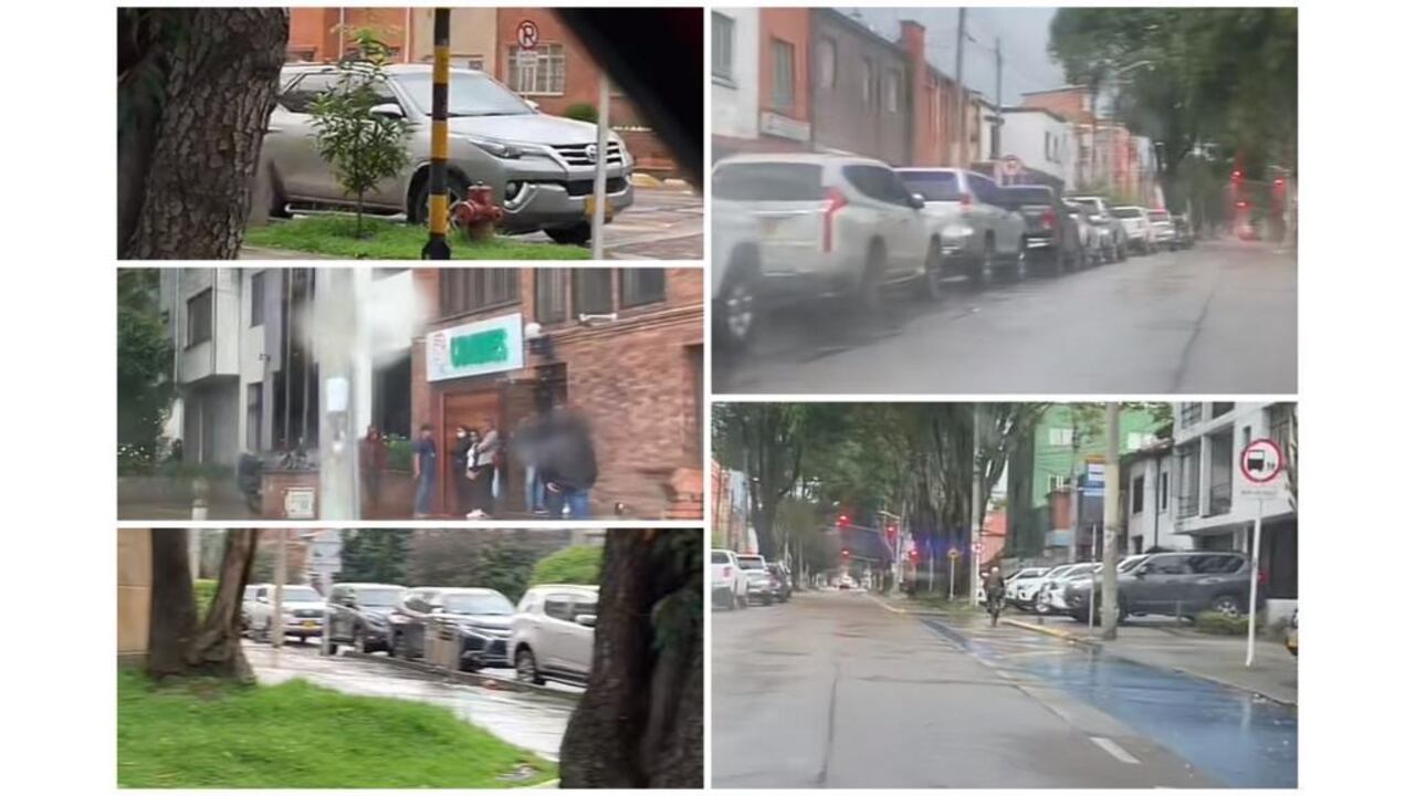 Las imágenes dan muestra de las docenas de camionetas parqueadas a los alrededores de la sede del partido Comunes.