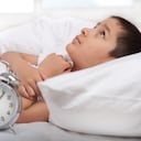 Cant sleep little boy laying in bed