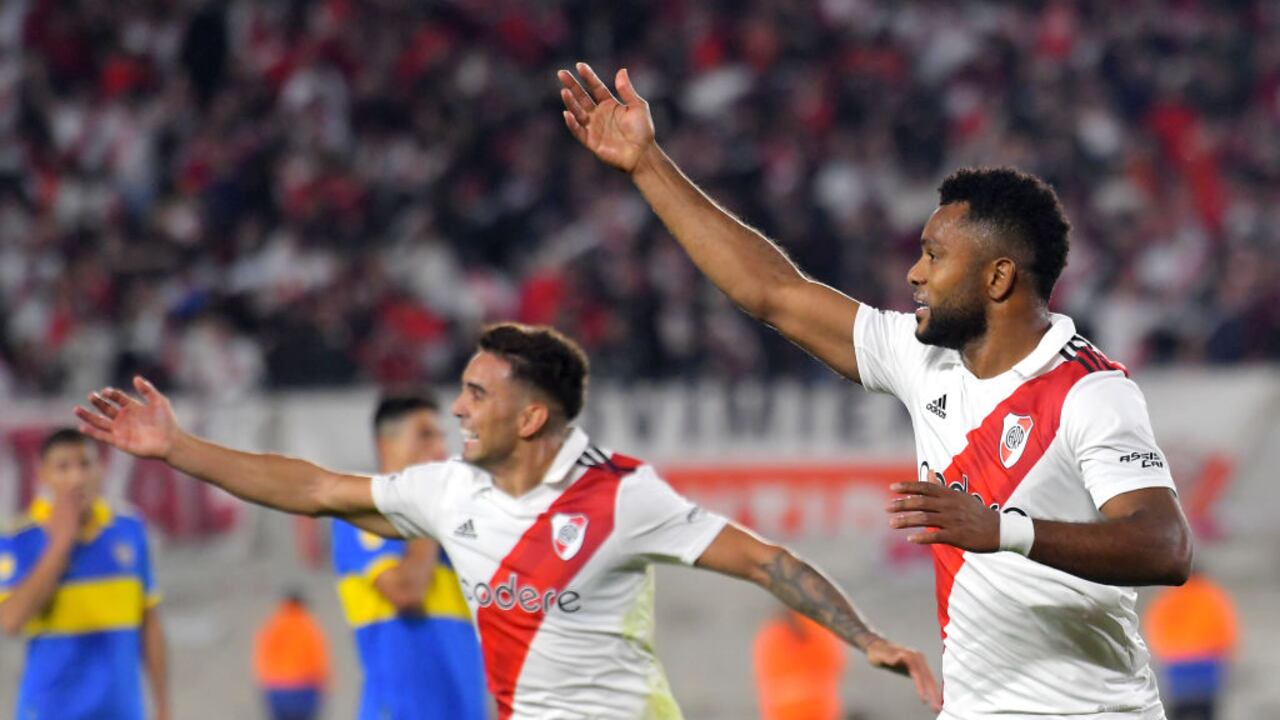 BUENOS AIRES, ARGENTINA - MAY 07: rp during a Liga Profesional 2023 match between River Plate and Boca Juniors at Estadio Más Monumental Antonio Vespucio Liberti on May 07, 2023 in Buenos Aires, Argentina. (Photo by Marcelo Endelli/Getty Images)