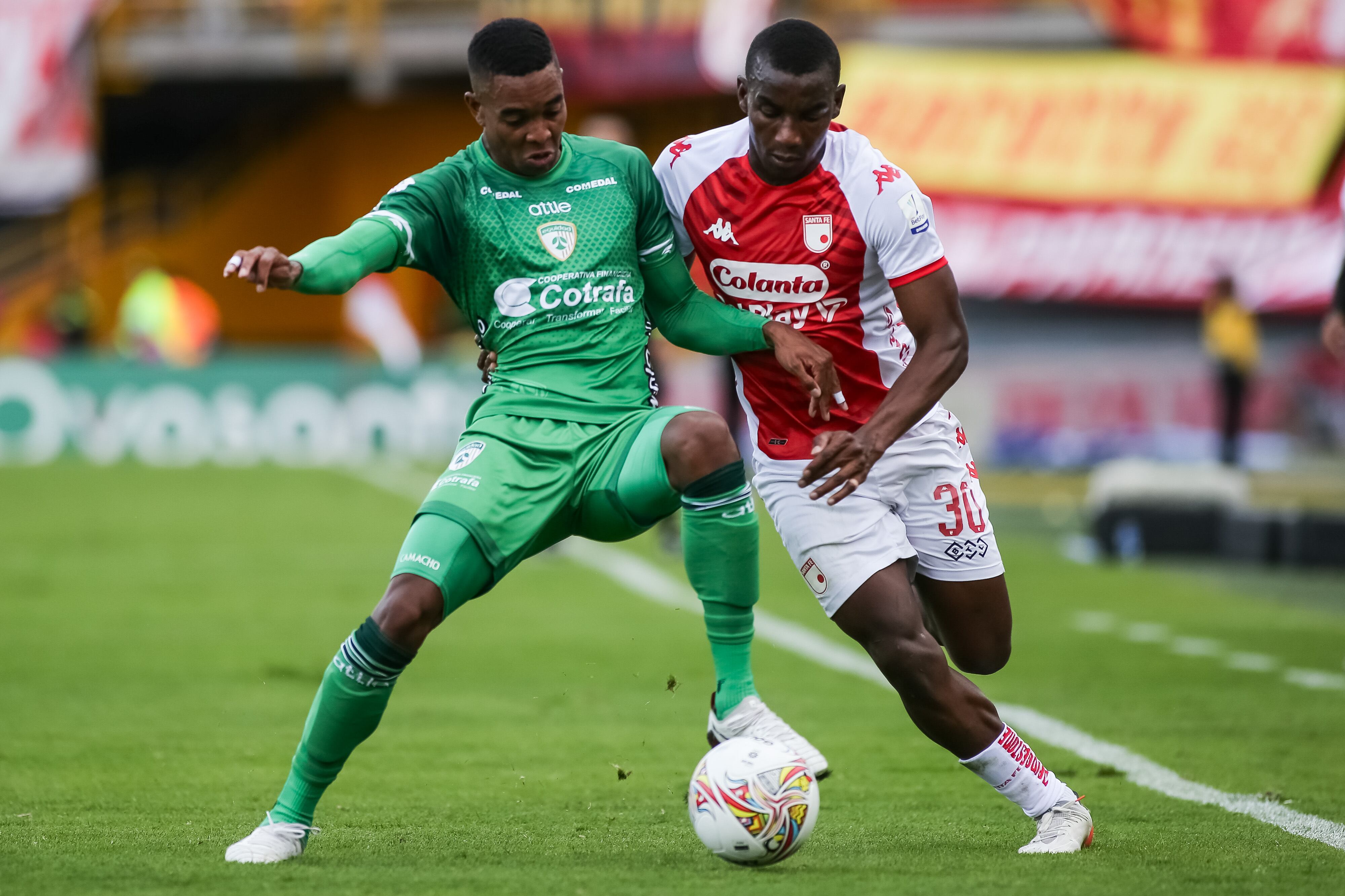 Bogotá. Agosto 12 de 2023. Independiente Santa Fe enfrenta a La Equidad, por la quinta fecha de la liga BetPlay, en el estadio El Campin.(Colprensa-John Paz)