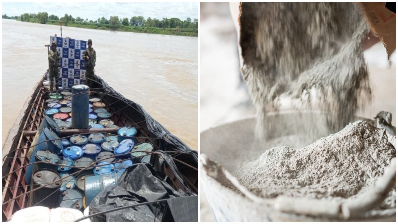 Armada Nacional incauta más de 79 toneladas de cemento con los que se produce la pasta base de coca.