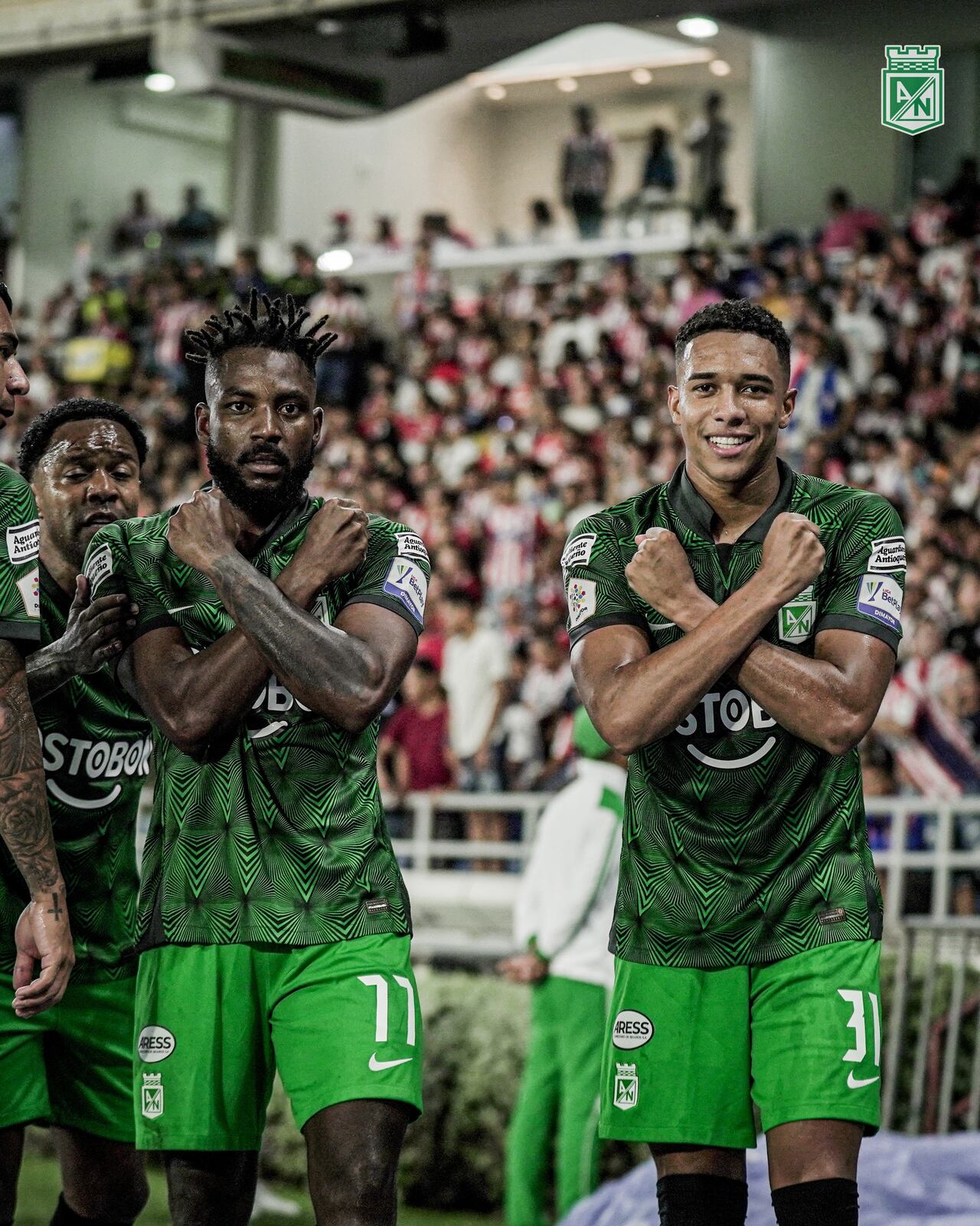 Álvaro Angulo celebrando su gol contra Junior.