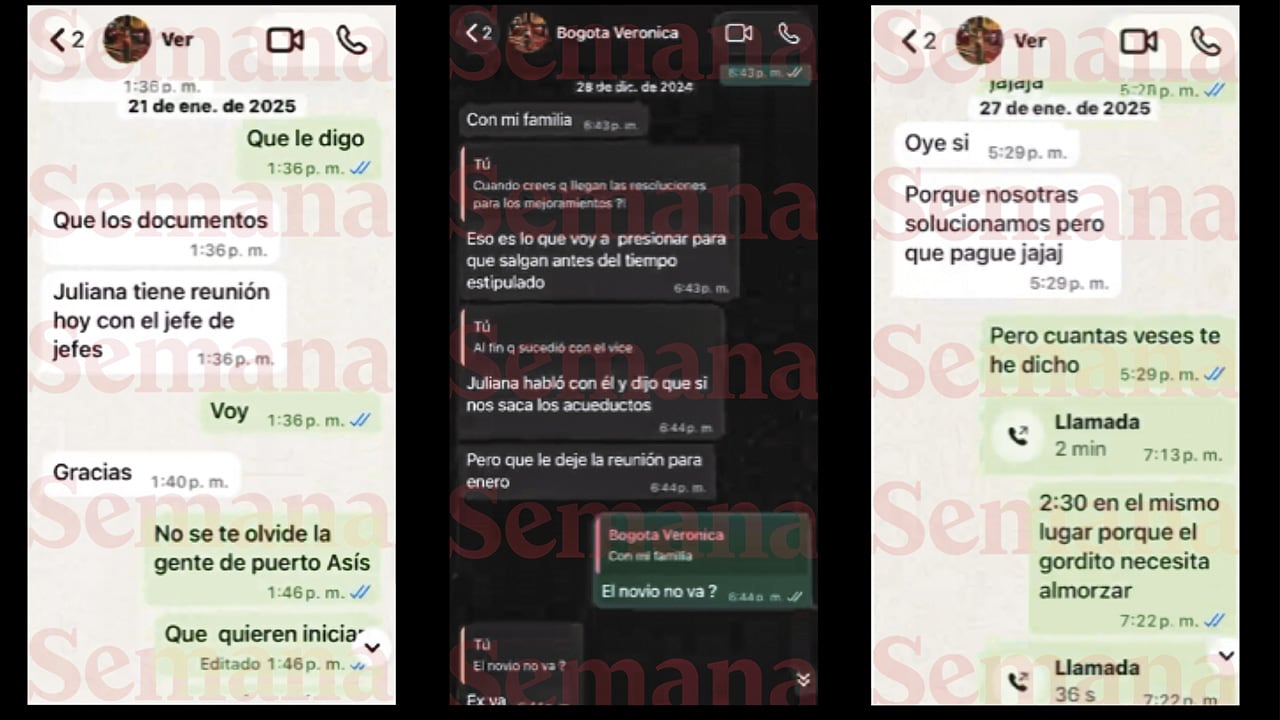 Chats de WhatsApp entre Verónica Guerrero y empresarios que buscaban contratos en el Gobierno Petro.