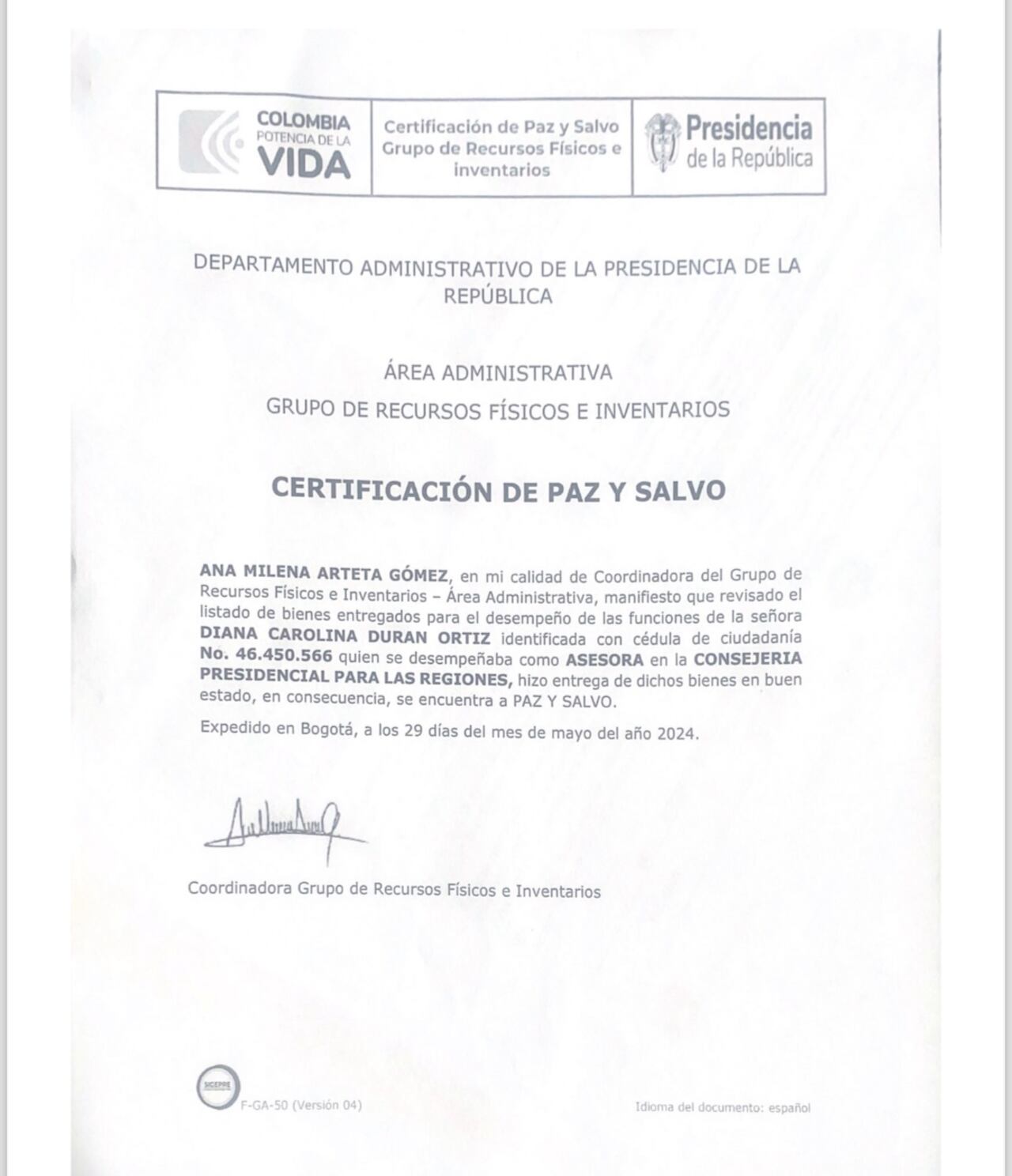 Paz y salvo