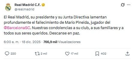 Pantallazo X: @realmadrid