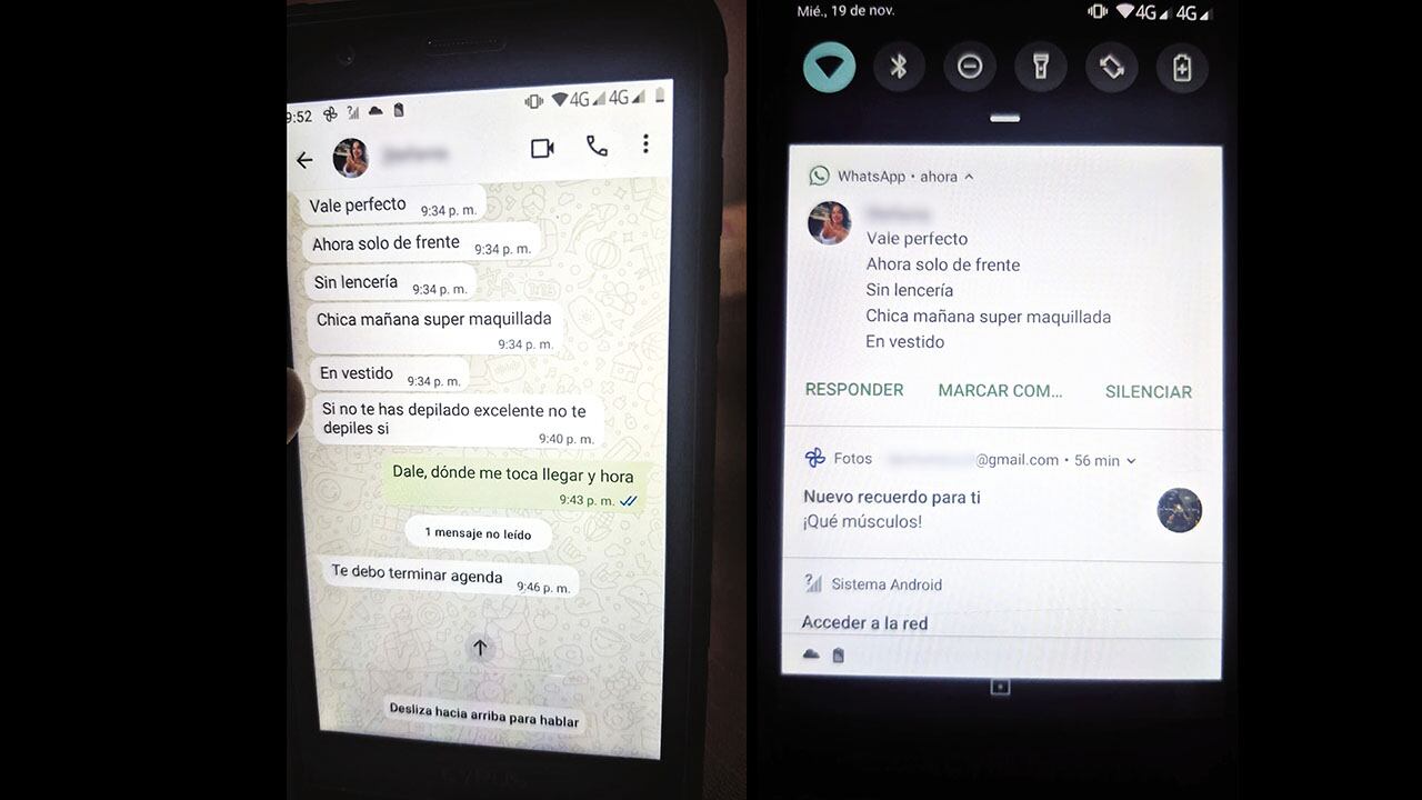 Chats que fueron revelados en medio de la investigación.