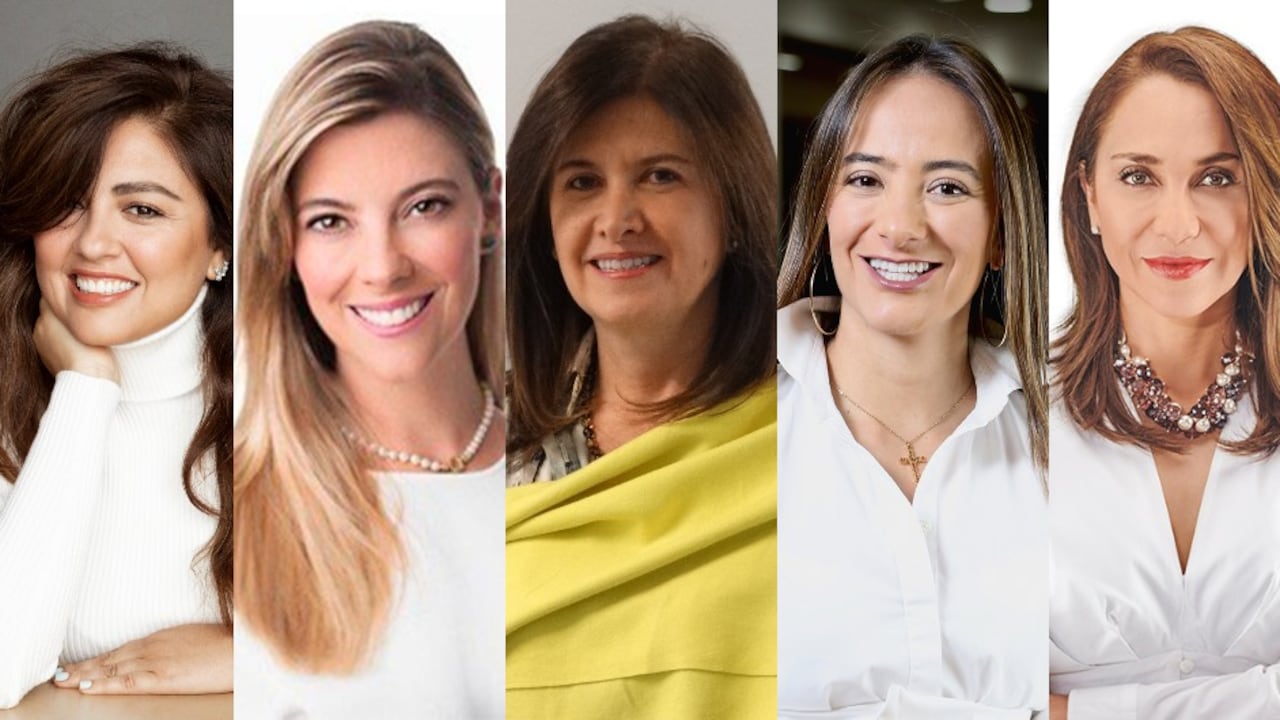 Lina Cáceres, vicepresidenta del Departamento Digital de LatinWe; Juliana Suso, vicepresidenta de Relaciones Institucionales de ISA; Mónica Albornoz, gerente regional Centroamérica y Colombia de Chevron; Isabel Cristina Martínez, vicepresidenta de Sostenibilidad y Servicios Corporativos del Banco de Bogotá; y Catalina Hoyos Jiménez, founding partner de Godoy Hoyos Abogados