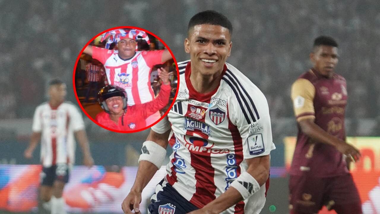 Enamorado celebra uno de los goles del Junior / Imagen tomada de redes sociales.