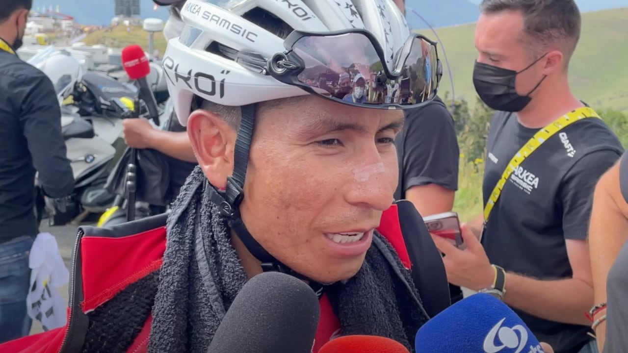 Tour de Francia 2022: Nairo Quintana en la línea de meta de la etapa 18 en Peyragudes.