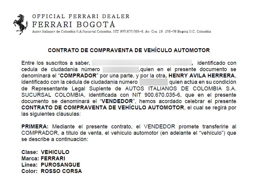 FERRARI, DOCUMENTOS