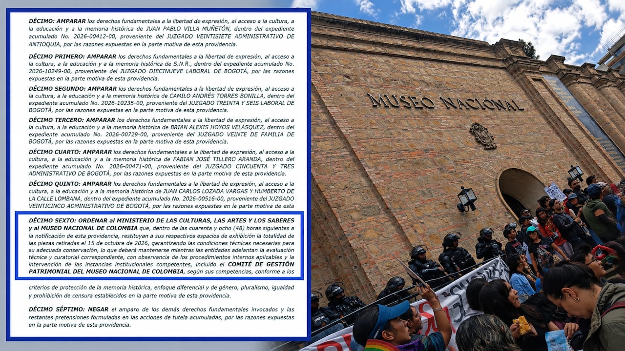 Juzgado le ordenó al Ministerio de Cultura restablecer obras en el Museo Nacional.