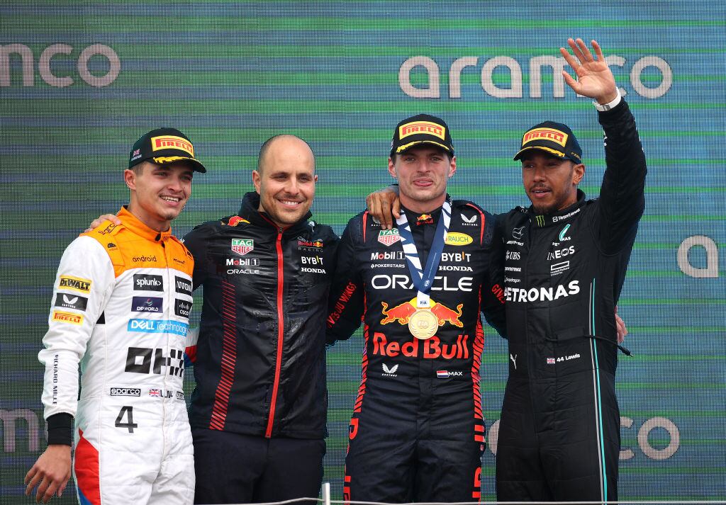 Podio del Gran Premio de Gran Bretaña.