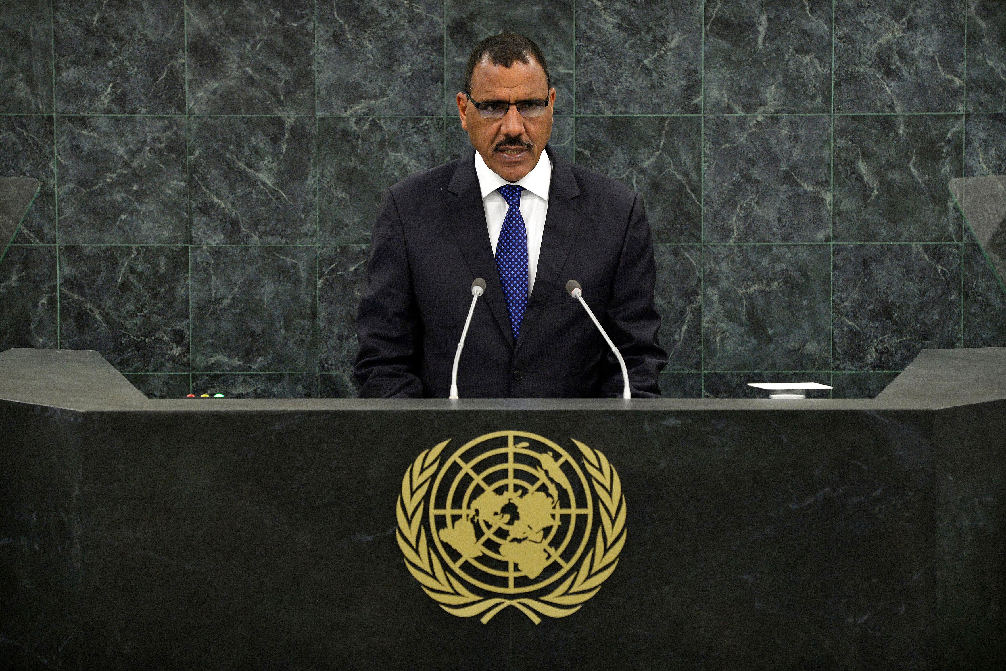 Mohamed Bazoum, se dirige a la 68ª Asamblea General de las Naciones Unidas en la sede de la ONU el 27 de septiembre de 2013
