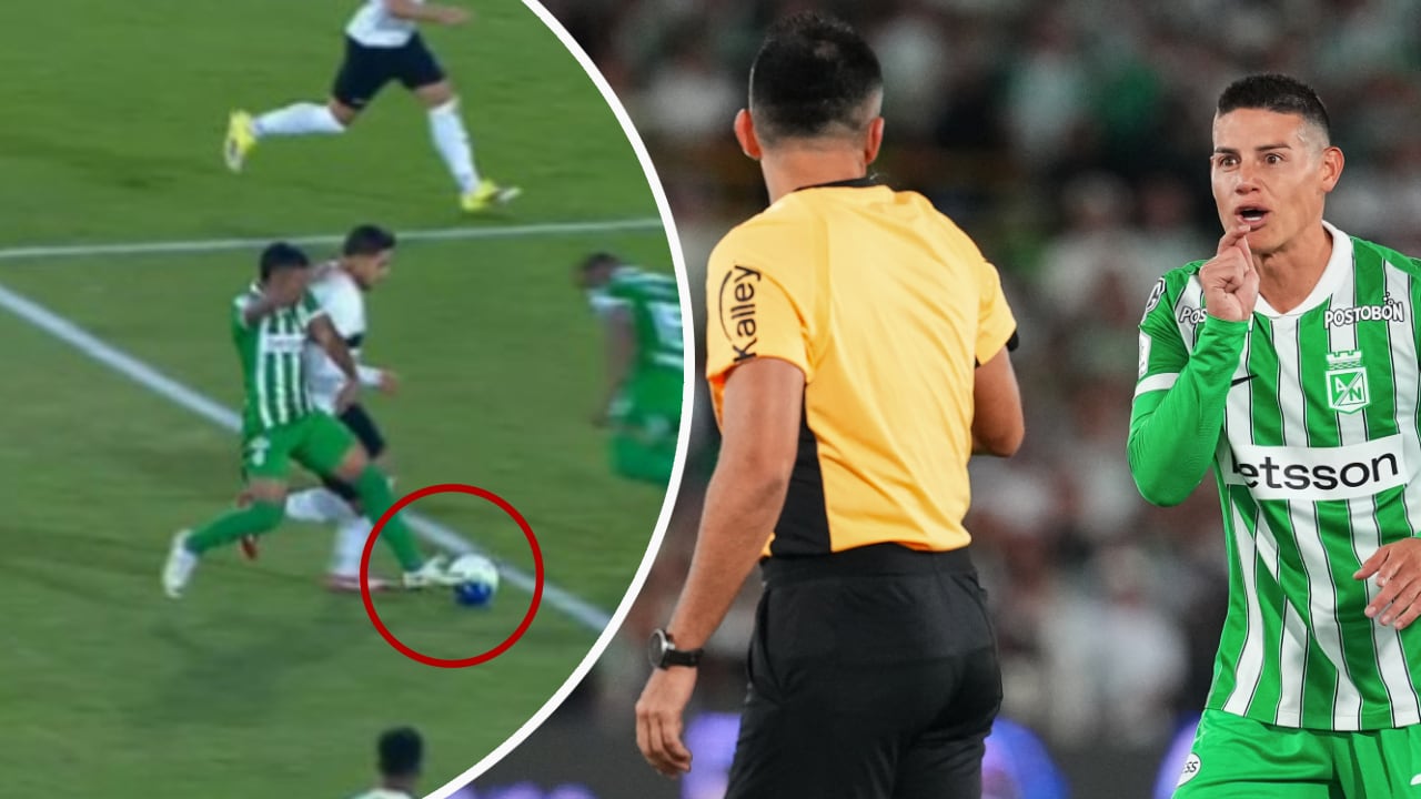 Momento exacto del toque de Xavi Ríos antes del gol de Fabricio Sanguinetti.