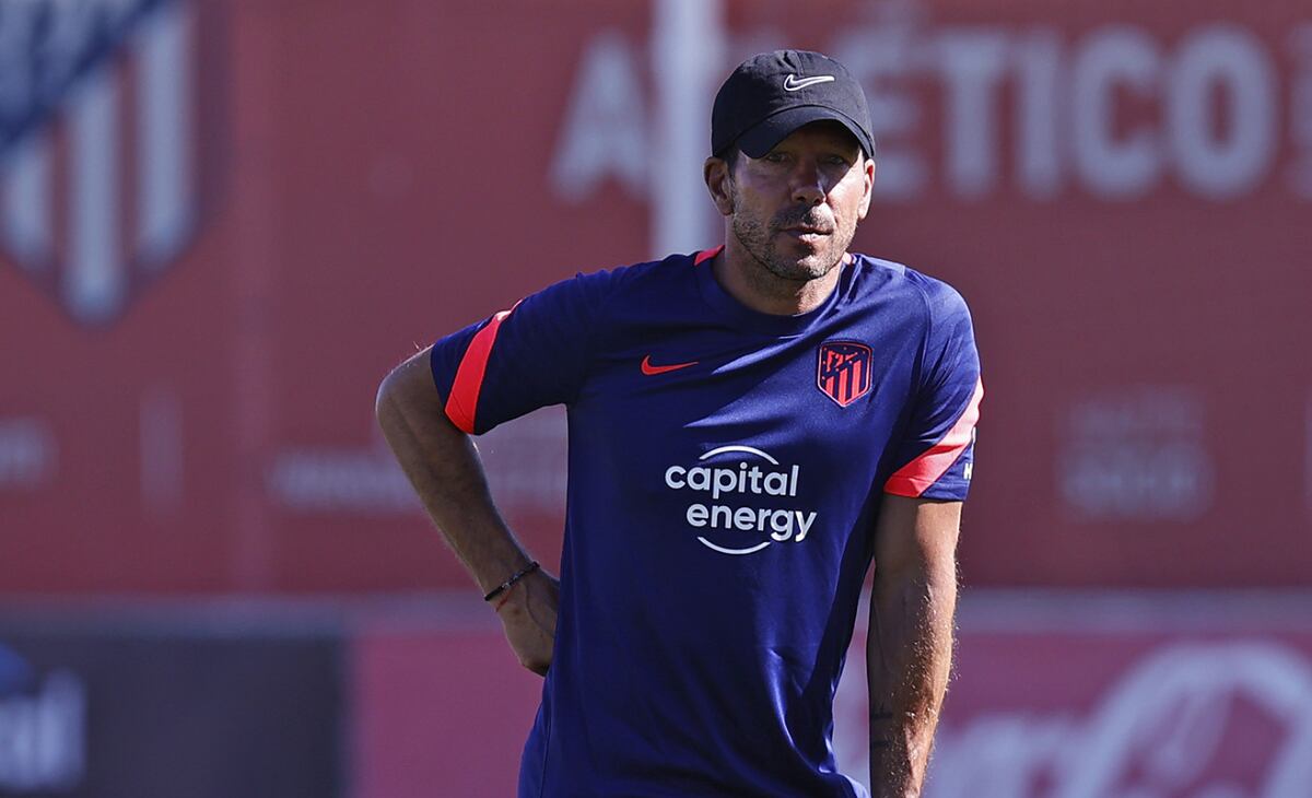 Diego Simeone en entrenamiento con Atl. de Madrid