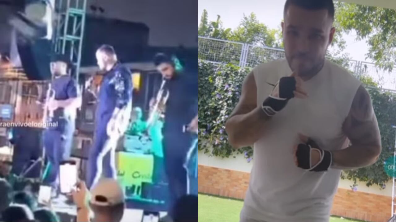 Jessi Uribe después del golpe que recibió en un concierto