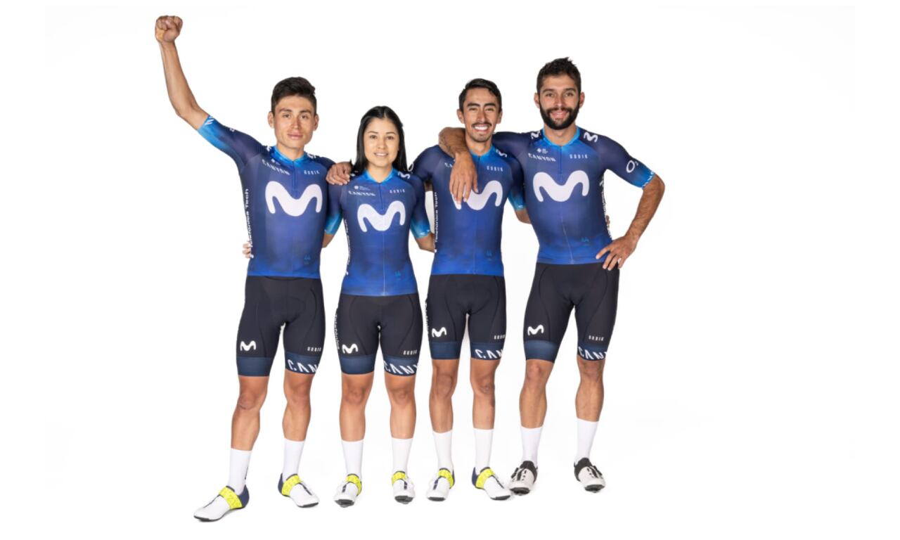 Ciclistas colombianos del Movistar Team. Foto: Prensa Movistar Team.