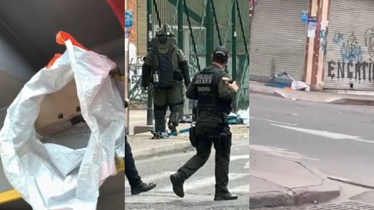 Imágenes de la caja abandonada en bus del SITP, en Engativá.