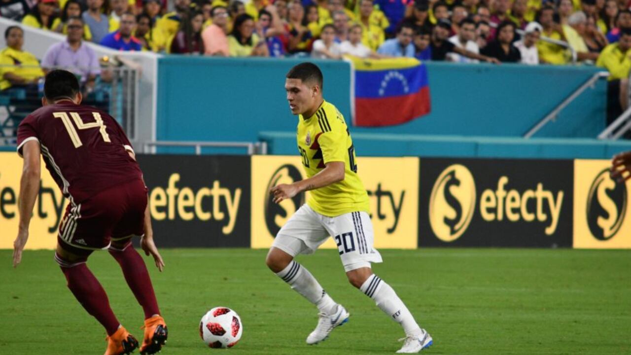 Juan Fernando Quintero en amistoso ante Venezuela