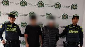 Los dos capturados en Bogotá.