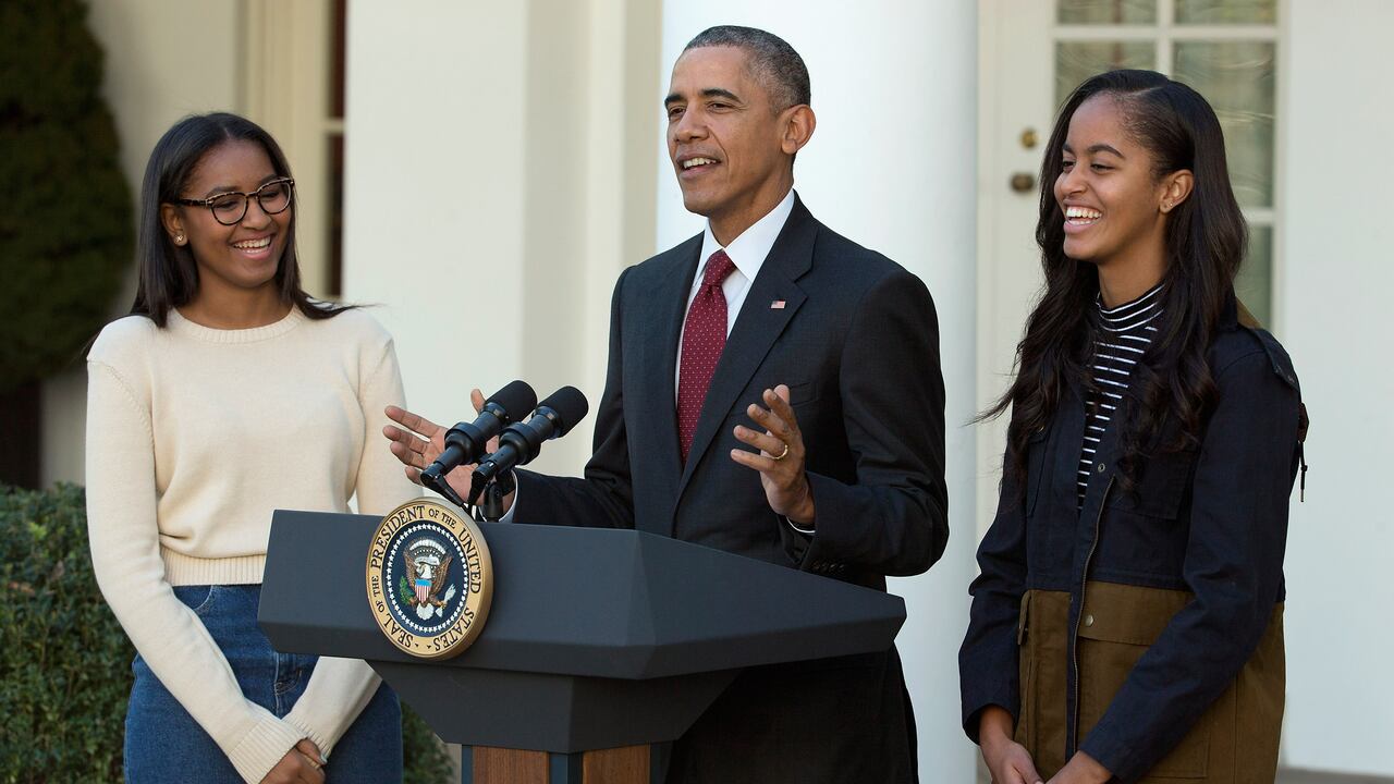 Barack Obama Sasha y Malia