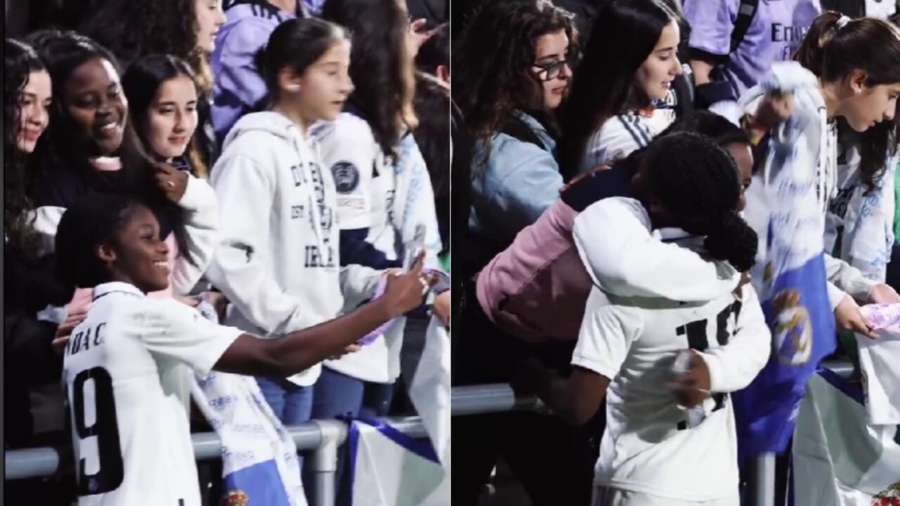 Linda Caicedo, jugadora del Madrid luego del derbi con Atlético.