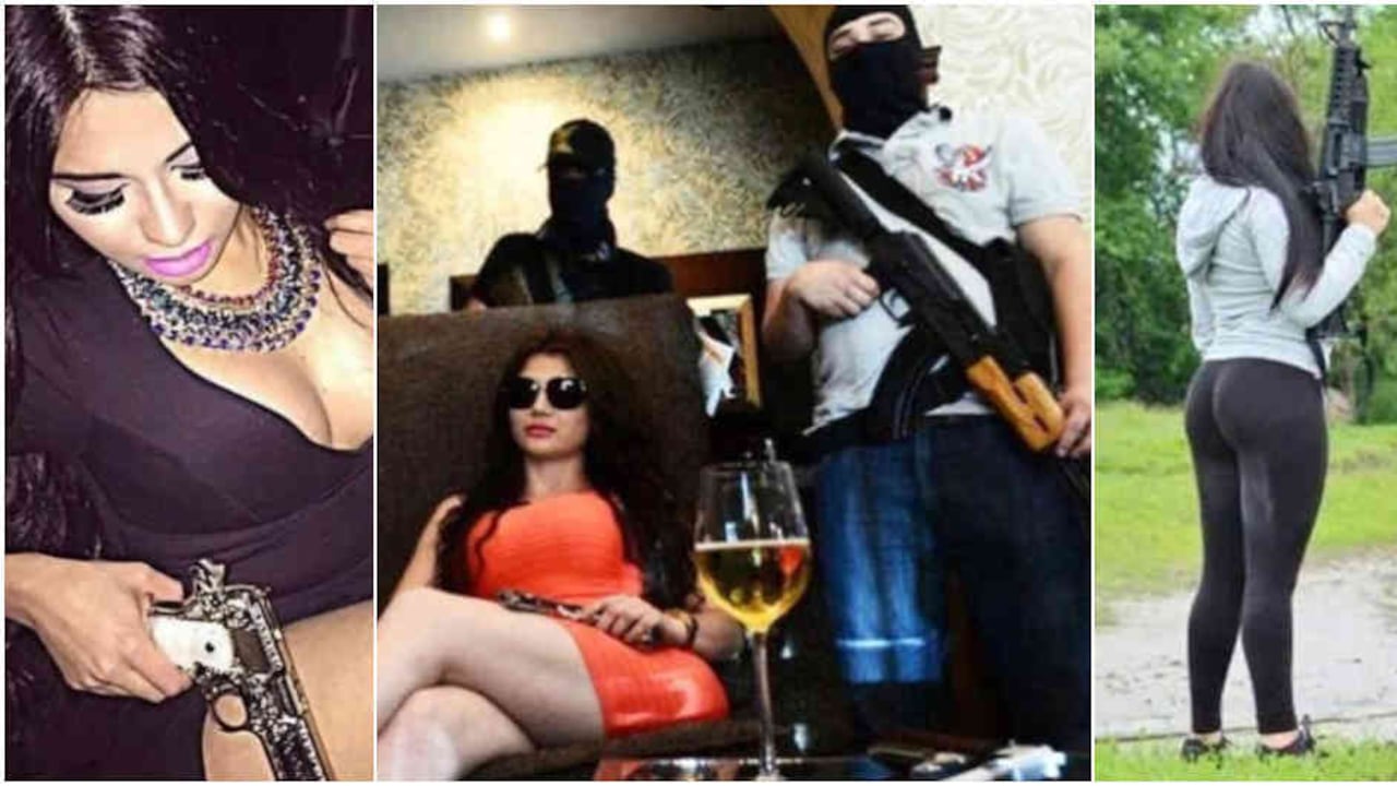 Sus fotos con trajes ajustados, bolsos de marca y AK-47 de color rosado o dorado llamaron la atención de los medios de comunicación